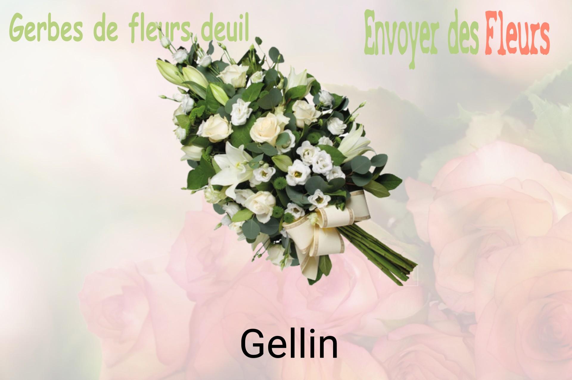 Gerbe de fleurs de deuil livrée à Gellin